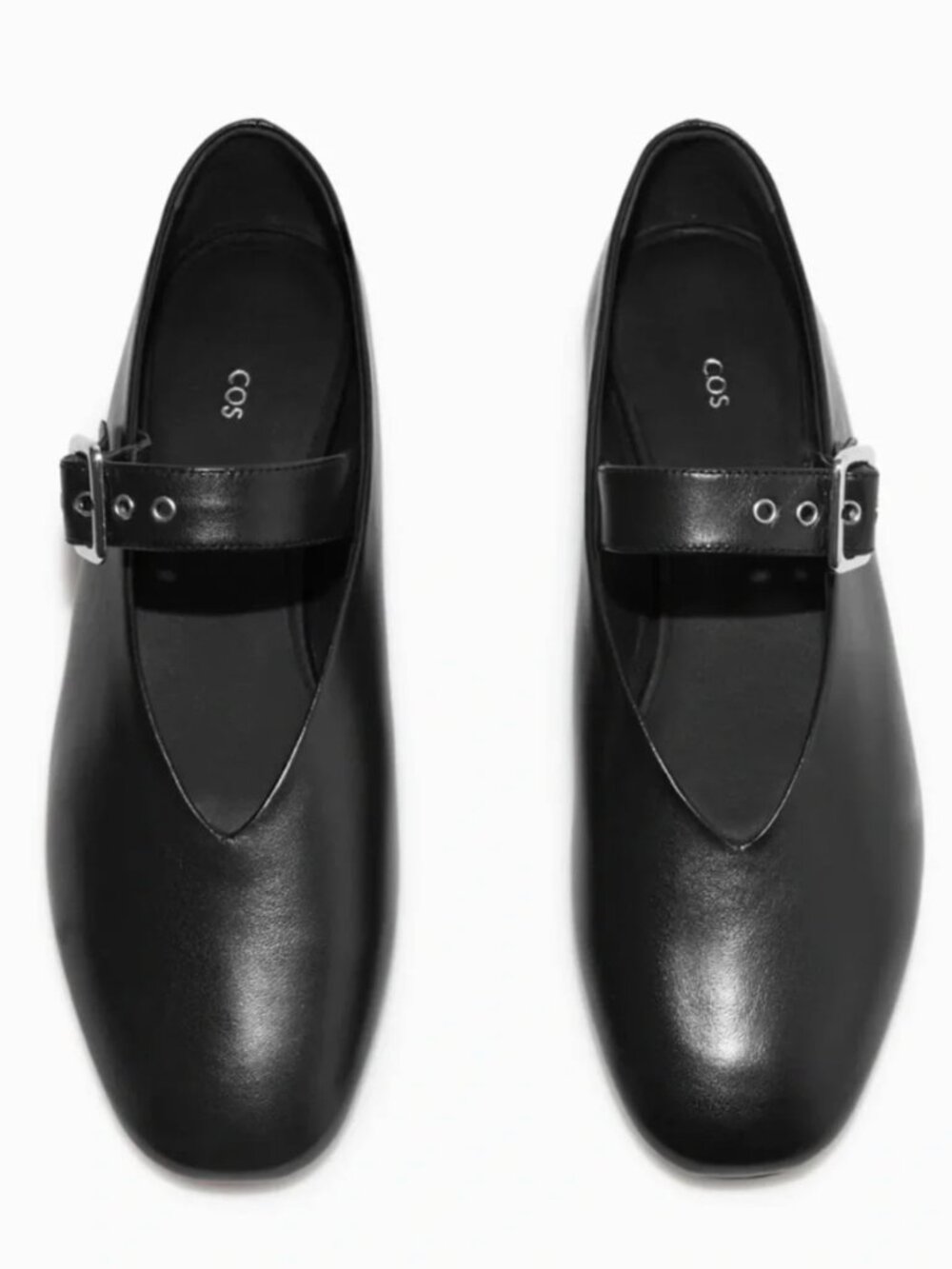 COS women's black leather mary janes size 38